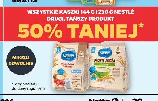 Kaszka mleczno-ryżowa Nestlé promocja w Netto
