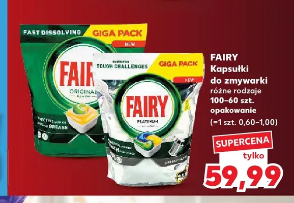 Kapsułki do zmywarki Fairy promocja w Kaufland