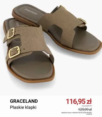Klapki płaskie Graceland promocja w Deichmann
