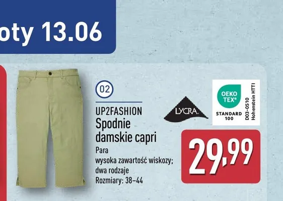 UP2FASHION Spodnie damskie capri promocja w Aldi