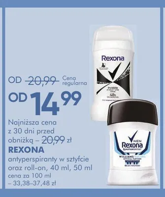 Antyperspirant w sztyfcie REXONA Invisible promocja w Super-Pharm