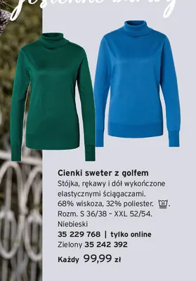Cienki sweter z golfem Tchibo promocja w Tchibo
