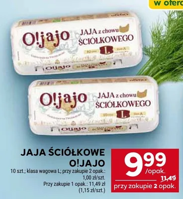 Jaja ściółkowe O!Jajo klasa L 10-pak promocja w Stokrotka