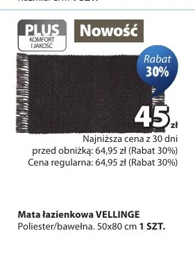 Mata łazienkowa Vellinge 50x80 cm promocja w Jysk