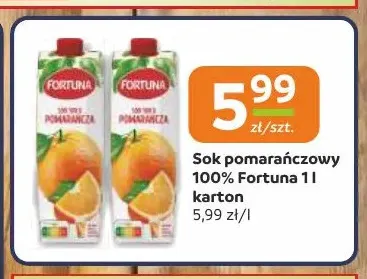 Sok pomarańczowy Fortuna 100% promocja w Gama