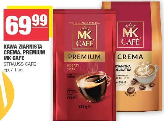 Kawa ziarnista Crema, Premium MK Cafe promocja w SPAR