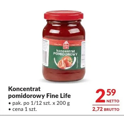 Koncentrat pomidorowy Fine Life promocja w Makro