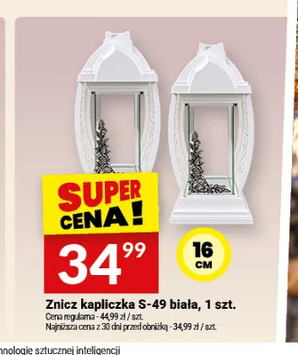 Znicz kapliczka S-49 biała promocja w Twój Market