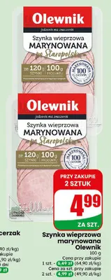 Szynka wieprzowa marynowana Olewnik promocja w Dino
