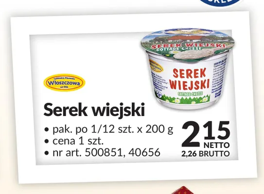 Serek wiejski Włoszczowa promocja w Makro