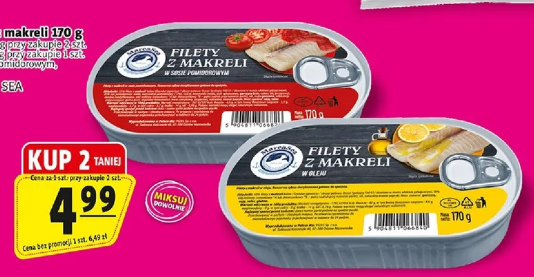 Filety z makreli w oleju Marea Sea promocja w Prim Market