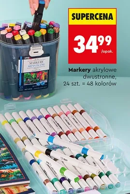 Markery akrylowe dwustronne LOOZZ 24-pak promocja w Biedronka