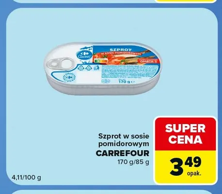 Szprot w sosie pomidorowym Carrefour promocja w Carrefour Express
