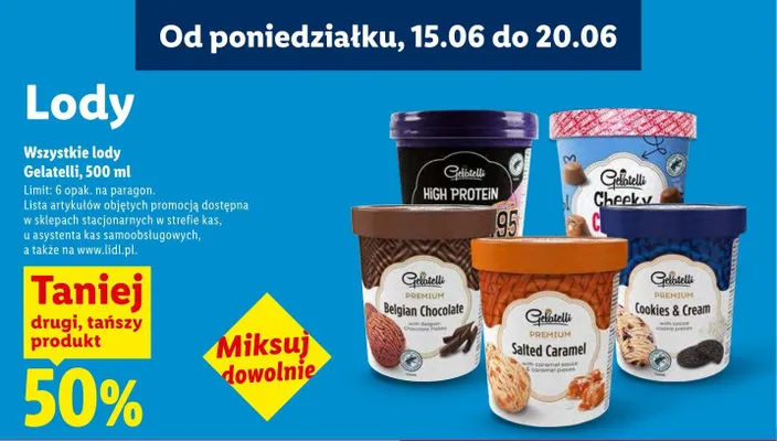 Lody ananas-kiwi Gelatelli promocja w Lidl