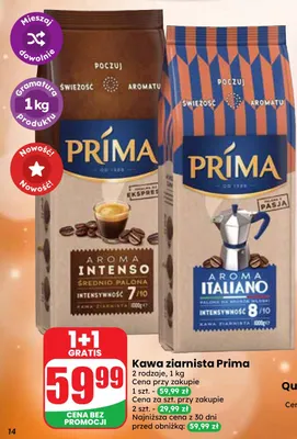 Kawa ziarnista Prima Aroma Intenso promocja w Dino