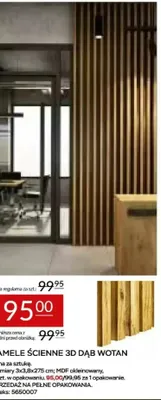 Lamele ścienne 3D dąb wotan 3x3,8x275cm MDF okleinowany promocja w Abra Meble