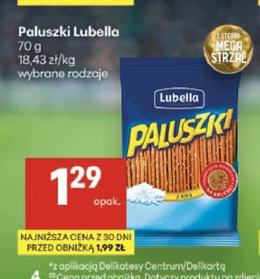 Paluszki z solą Lubella promocja w Delikatesy Centrum