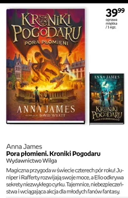 Książka Pora płomieni. Kroniki Pogodaru Anna James promocja w Empik