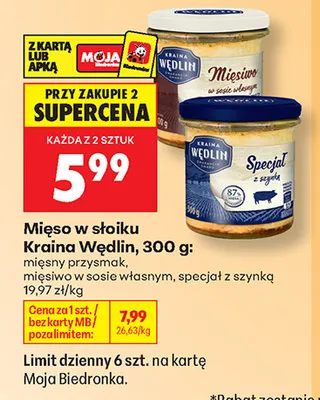 Mięsiwo w sosie własnym Kraina Wędlin promocja w Biedronka