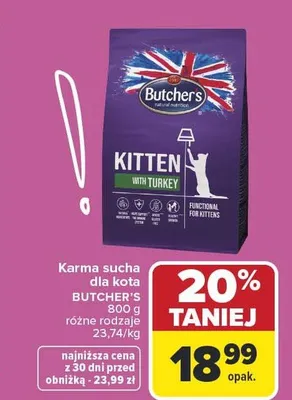 Karma sucha dla kota Butcher's Kitten 800 g różne rodzaje promocja w Carrefour