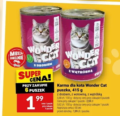 Karma dla kota Wonder Cat puszka z drobiem promocja w Twój Market