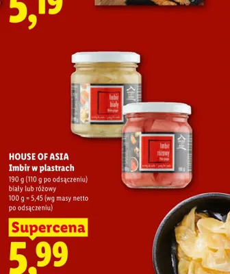 Imbir w plastrach biały House of Asia promocja w Lidl