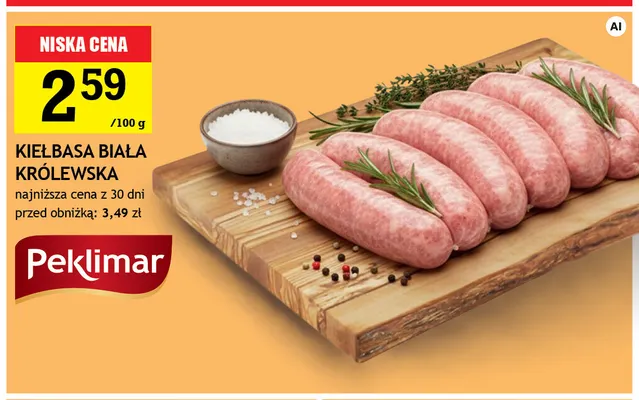 Kiełbasa biała królewska Peklimar promocja w Gram Market