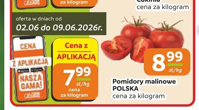 Pomidory malinowe polskie promocja w Społem Częstochowa