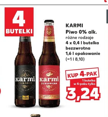Piwo bezalkoholowe Karmi Classic 4-pak promocja w Kaufland
