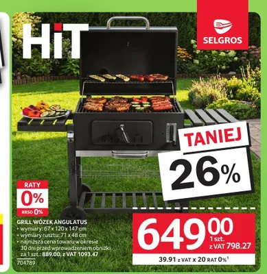 Grill wózek Angulatus promocja w Selgros