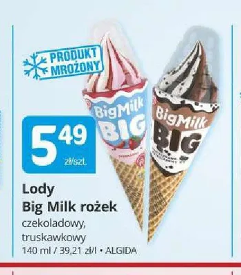 Lody Big Milk rożek truskawkowy promocja w Marketvita