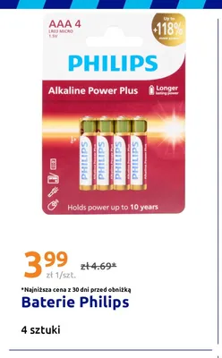 Baterie Philips 4-pak promocja w Action