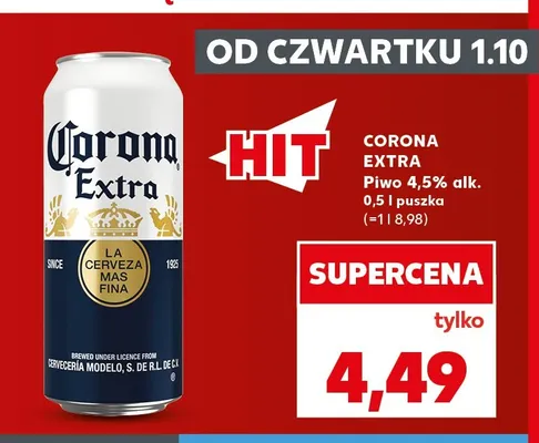 Piwo Corona Extra 4,5% promocja w Kaufland