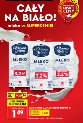 Mleko UHT Mleczna Dolina 3,2% promocja w Biedronka