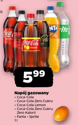 Napój gazowany Coca-Cola, Coca-Cola Zero Cukru, Coca-Cola Lemon, Coca-Cola Zero Cukru Zero Kalorii, Fanta, Sprite promocja w Netto