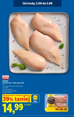 Polski kurczak - filety z piersi XXL Rzeźnik promocja w Lidl