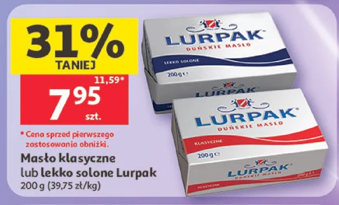 Masło lekko solone Lurpak promocja w Auchan