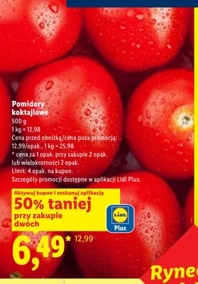 Pomidory koktajlowe promocja w Lidl