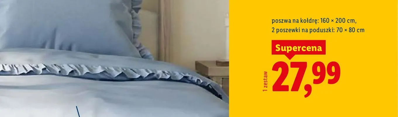 Pościel z mikrowłókna satynowego 160 × 200 cm, 2 poszewki na poduszki: 70 × 80 cm promocja w Lidl