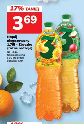 Napój niegazowany 3 Jabłko Mięta Zbyszko promocja w Hitpol