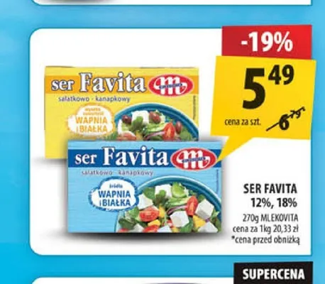 Ser Favita 18% Mlekovita promocja w Arhelan