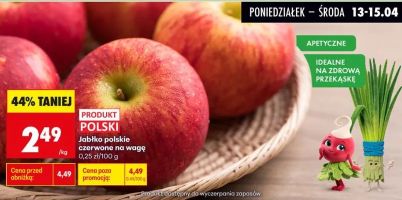 Jabłko polskie czerwone na wagę promocja w Biedronka