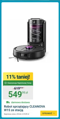 Robot sprzątający Cleanova W15 ze stacją promocja w ERLI