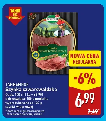 Szynka szwarcwaldzka Tannenhof promocja w Aldi