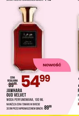 Woda perfumowana Jawhara Oud Velvet promocja w Drogerie Natura