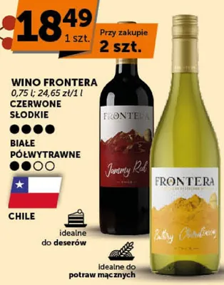 Wino Frontera czerwone słodkie promocja w Groszek
