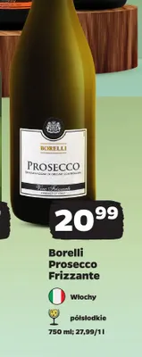 Wino musujące Borelli Prosecco Frizzante promocja w Netto