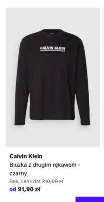 Bluzka Calvin Klein z długim rękawem czarna promocja w Lounge by Zalando