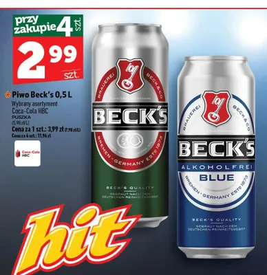 Piwo Beck's promocja w TOPAZ