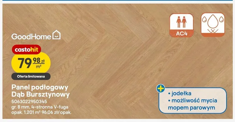 Panel podłogowy GoodHome Dąb Bursztynowy promocja w Castorama